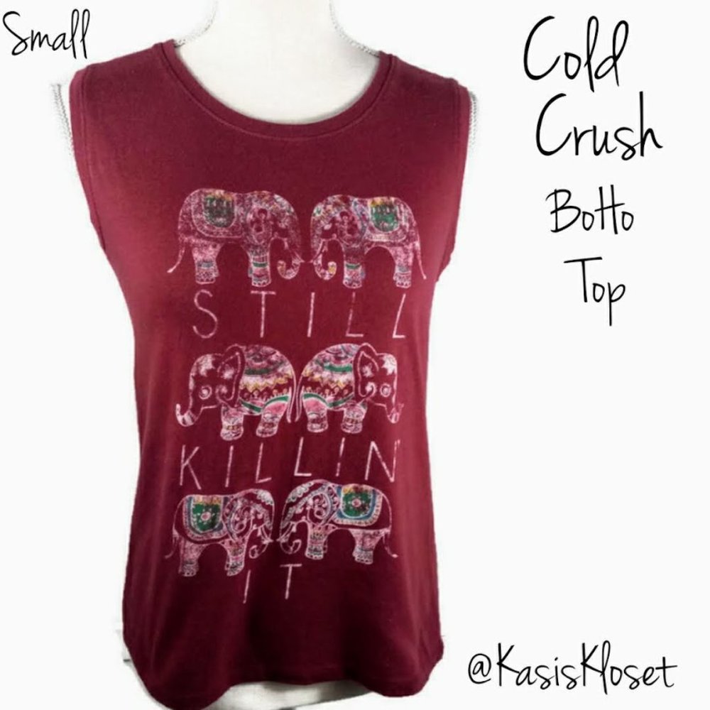 Cold Crush Boho Top Small Red Sleeveless